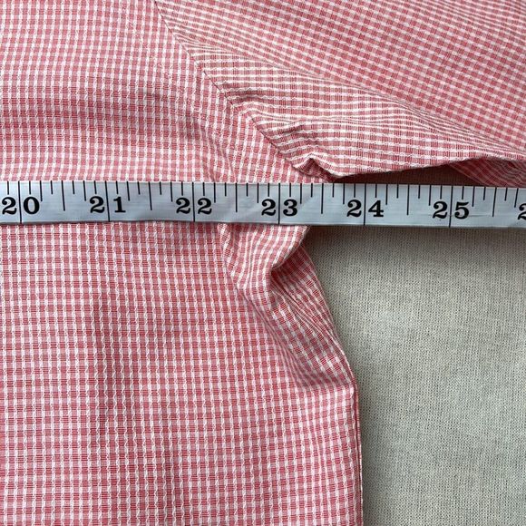 Calvin Klein Dress Shirt Mens 16.5 34/35 Pink Gingham Long Sleeve Button Down - Picture 10 of 12